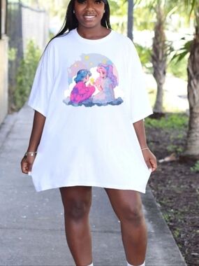 Retro 90s Anime Style Pastel Oversized T-Shirt / Sleep Shirt